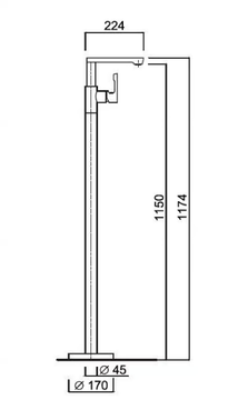 EGO - F5790 - Floor standing single handle washbasin mixer with adjustable spout by Rubinetteria Giulini - view 3